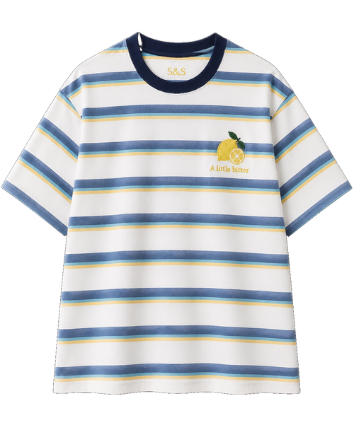 A Little Bitter blue striped oversized T-shirt