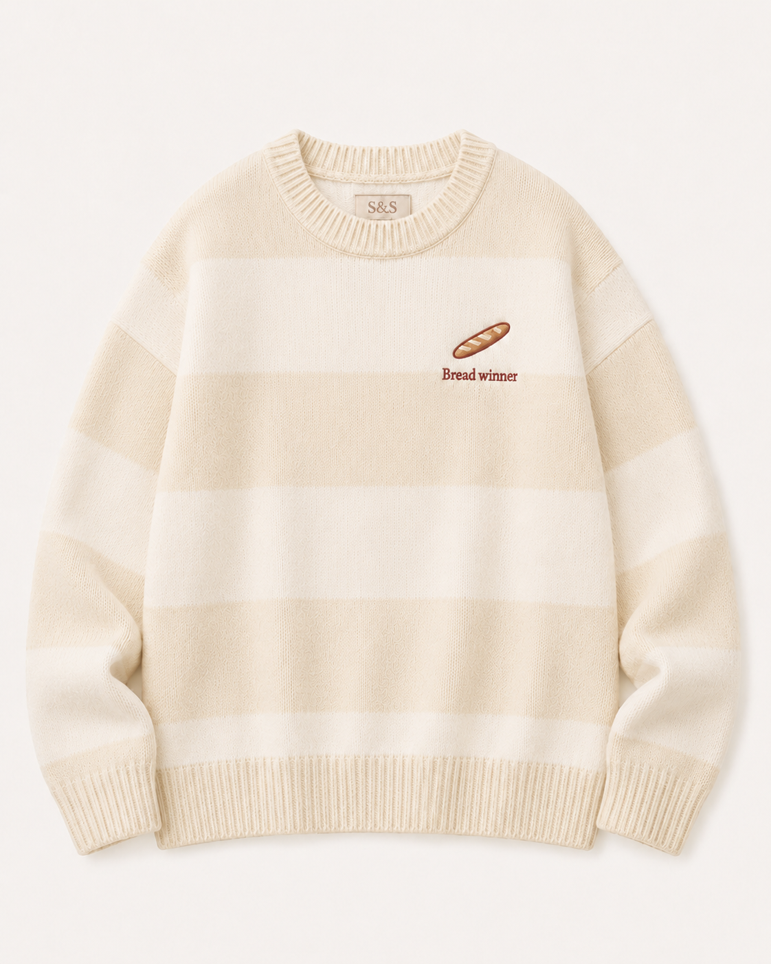 Sofia & Sterling Bread Winner cream striped knit jumper