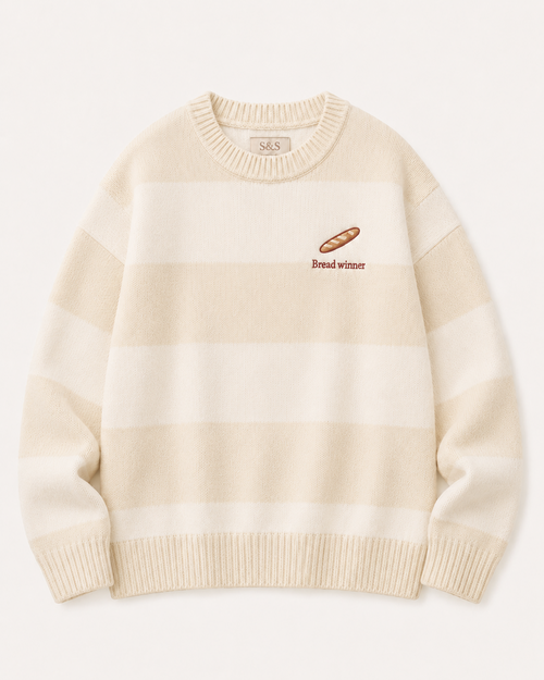 Sofia & Sterling Bread Winner cream striped knit jumper