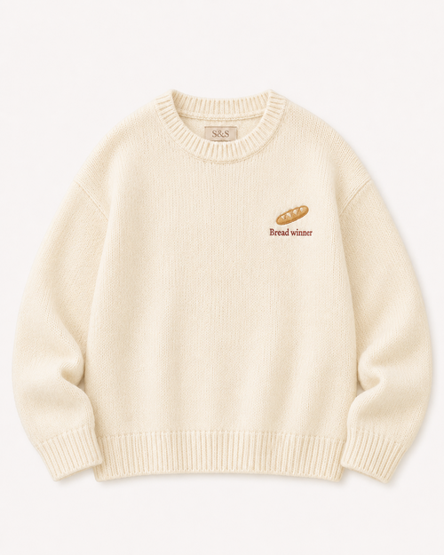 Sofia & Sterling Bread Winner cream solid knit jumper