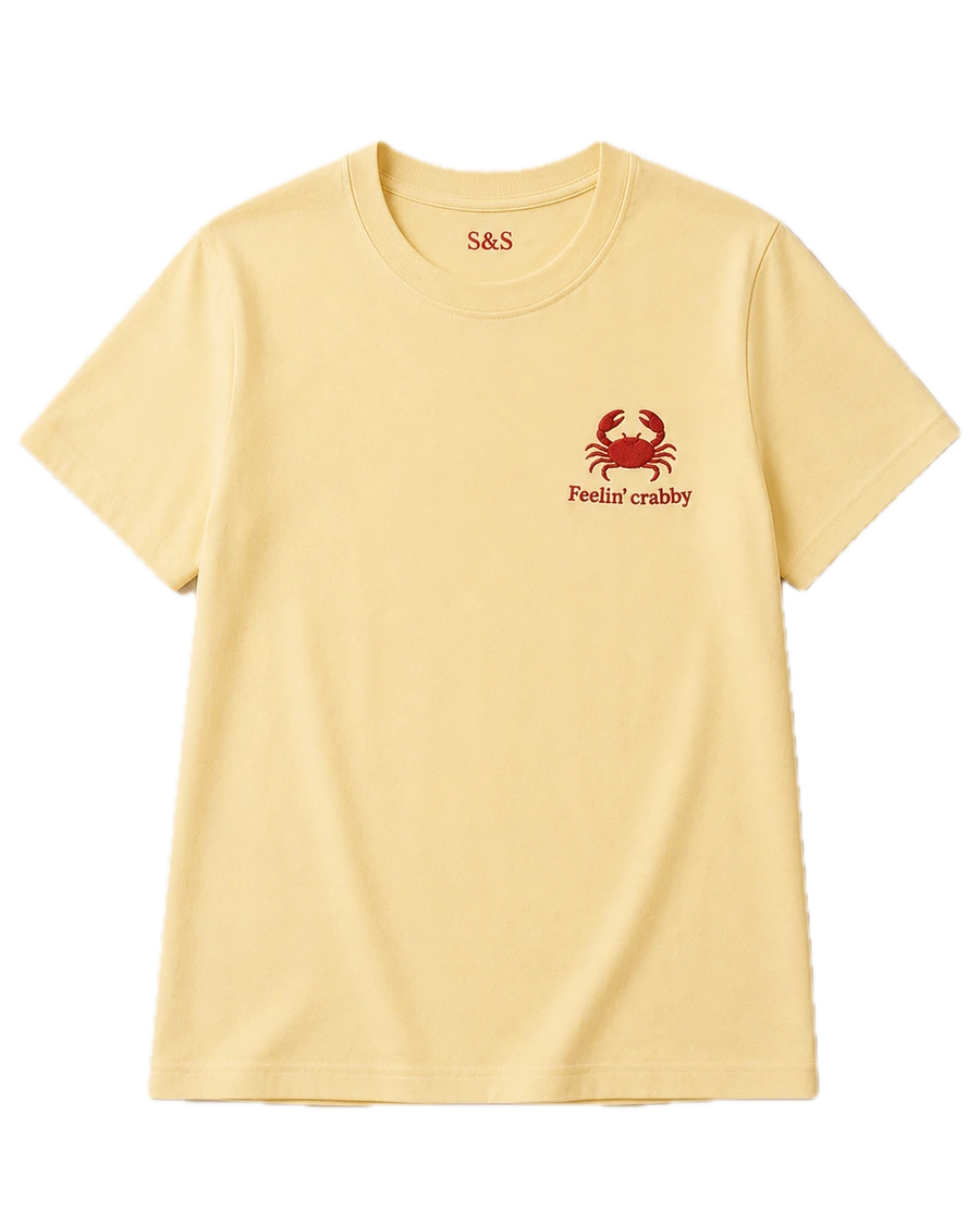 Feelin’ Crabby Pastel Yellow T-Shirt