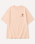 Sofia & Sterling Easily Distracted peach oversized embroidered T-shirt