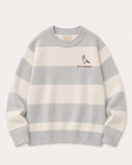 Sofia & Sterling Just Winging It grey striped knit jumper