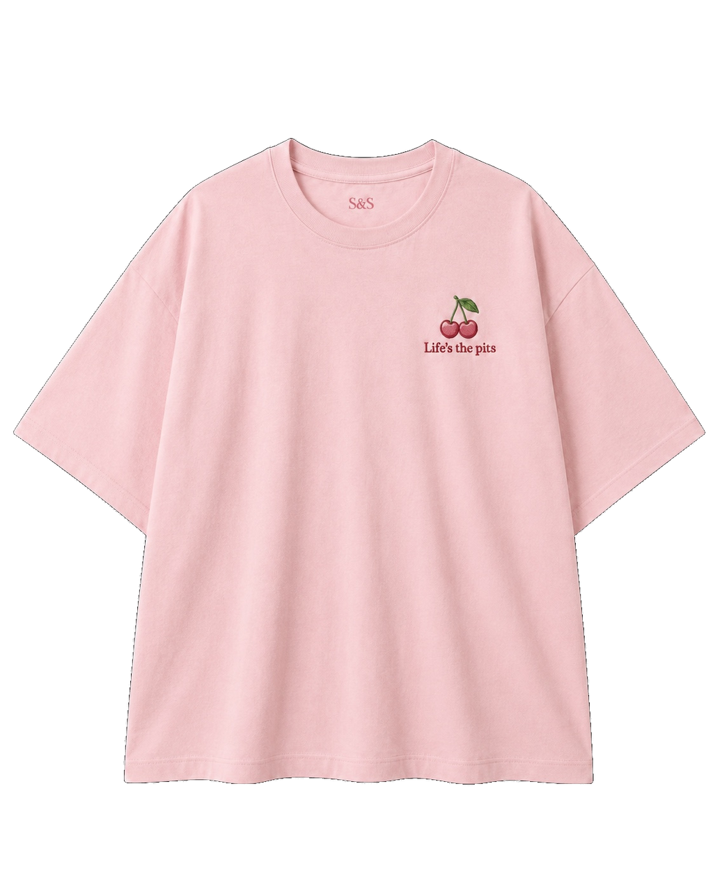 Life's the Pits pink oversized T-shirt