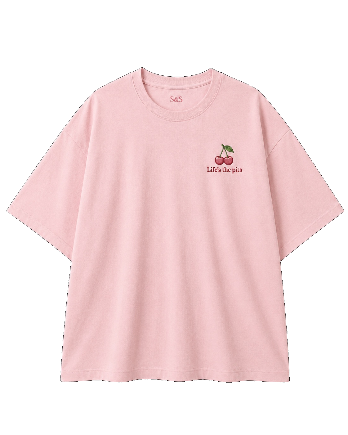 Life's the Pits pink oversized T-shirt