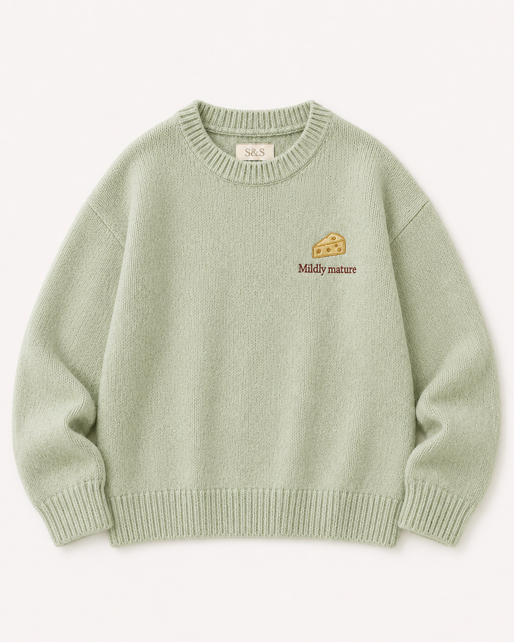 Sofia & Sterling Mildly Mature sage solid knit jumper