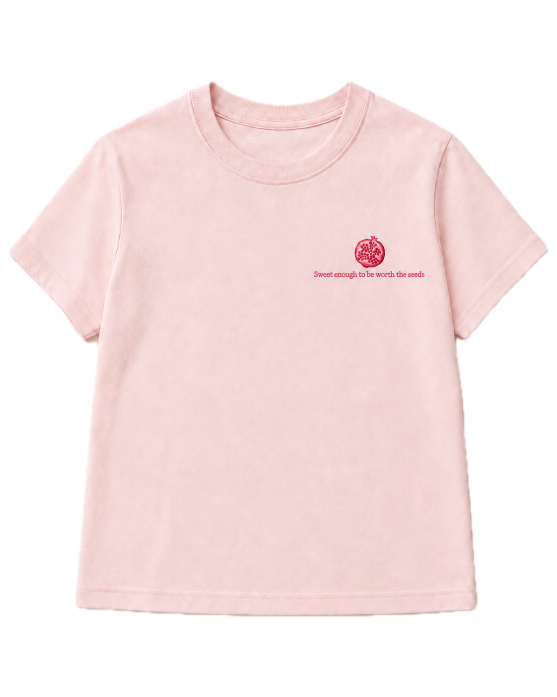Sofia & Sterling Sweet Enough pomegranate T-shirt in blush pink