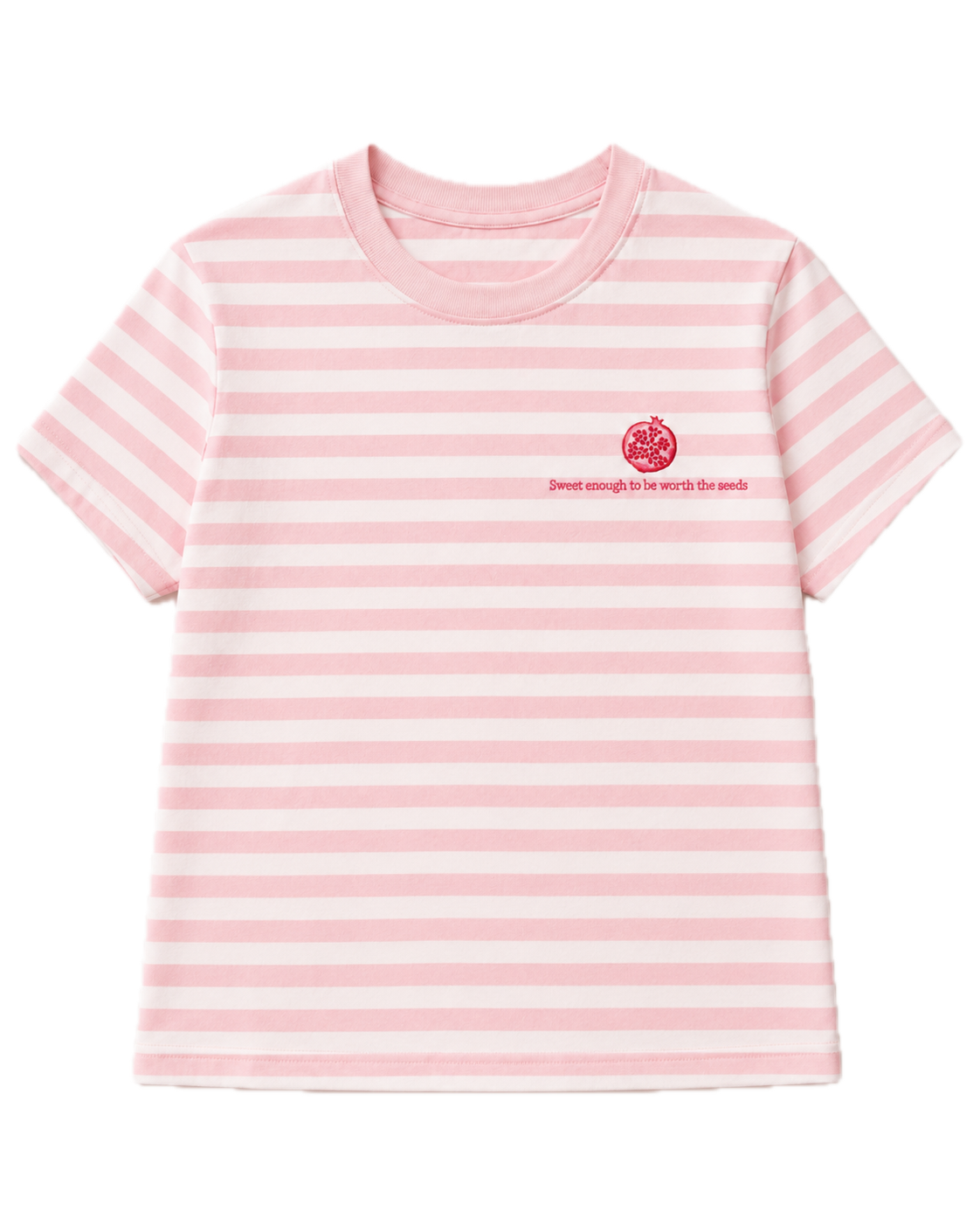 Sofia & Sterling Sweet Enough pomegranate T-shirt in pink stripe