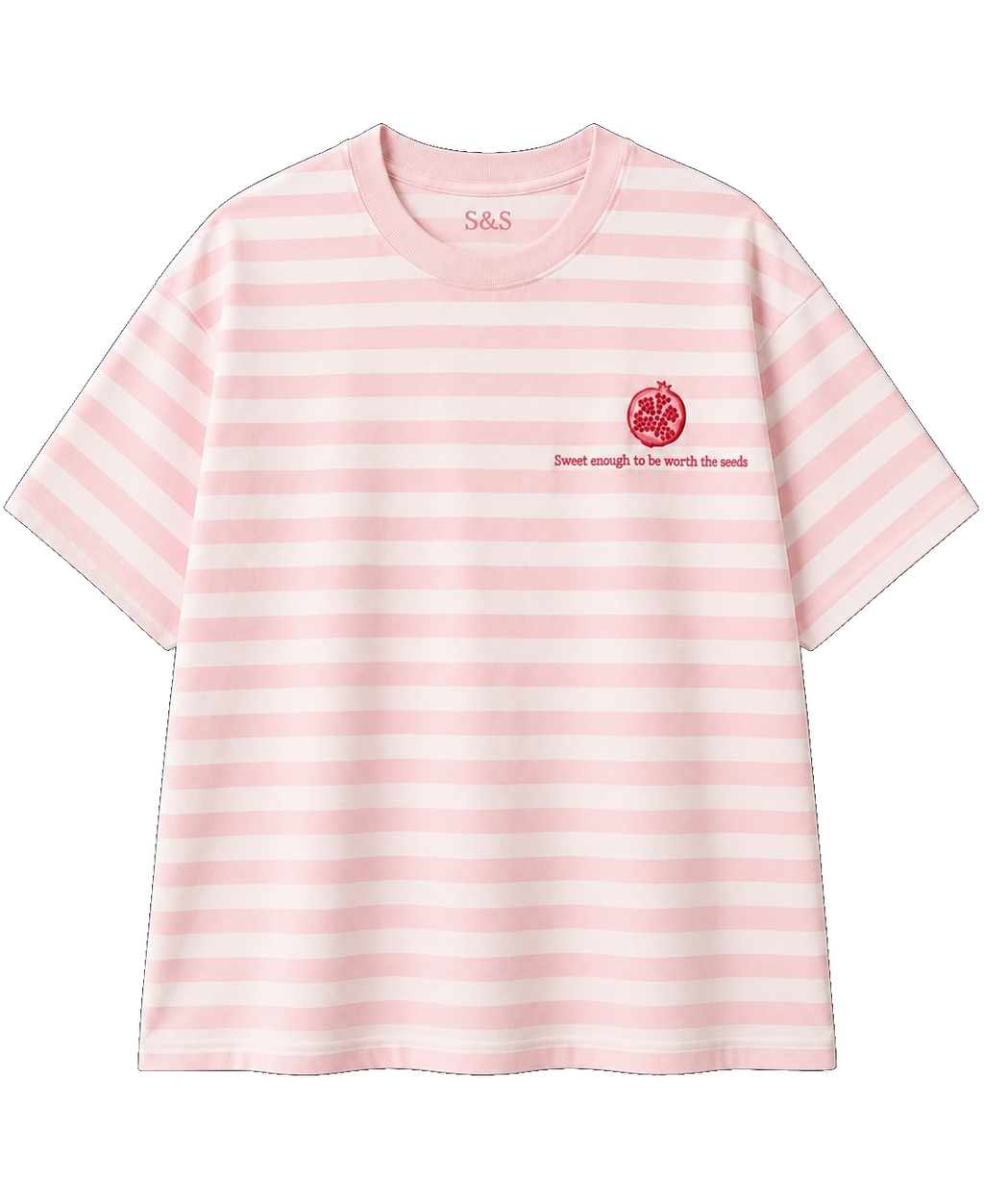 Sweet Enough pink stripe oversized T-shirt