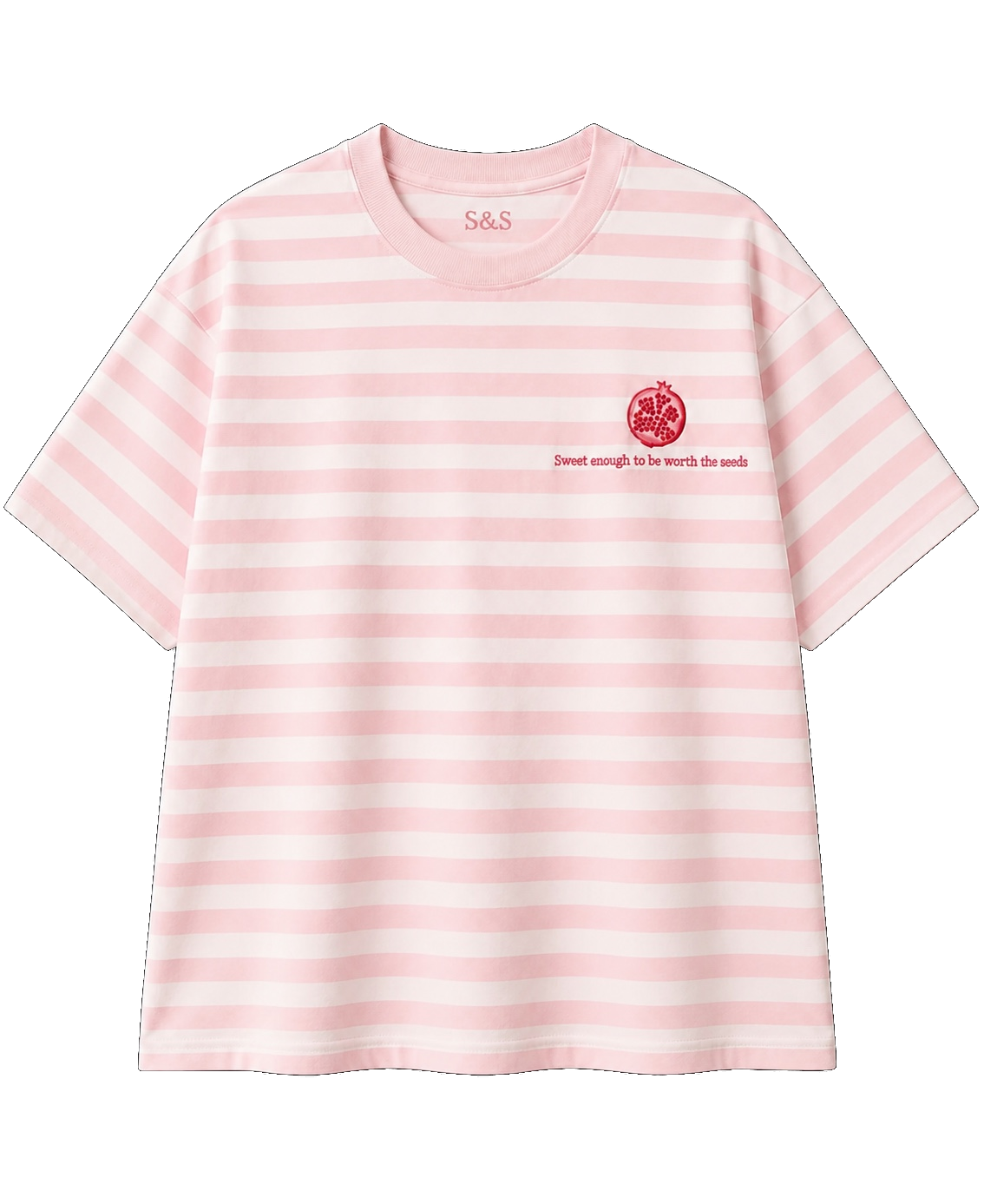 Sweet Enough pink stripe oversized T-shirt